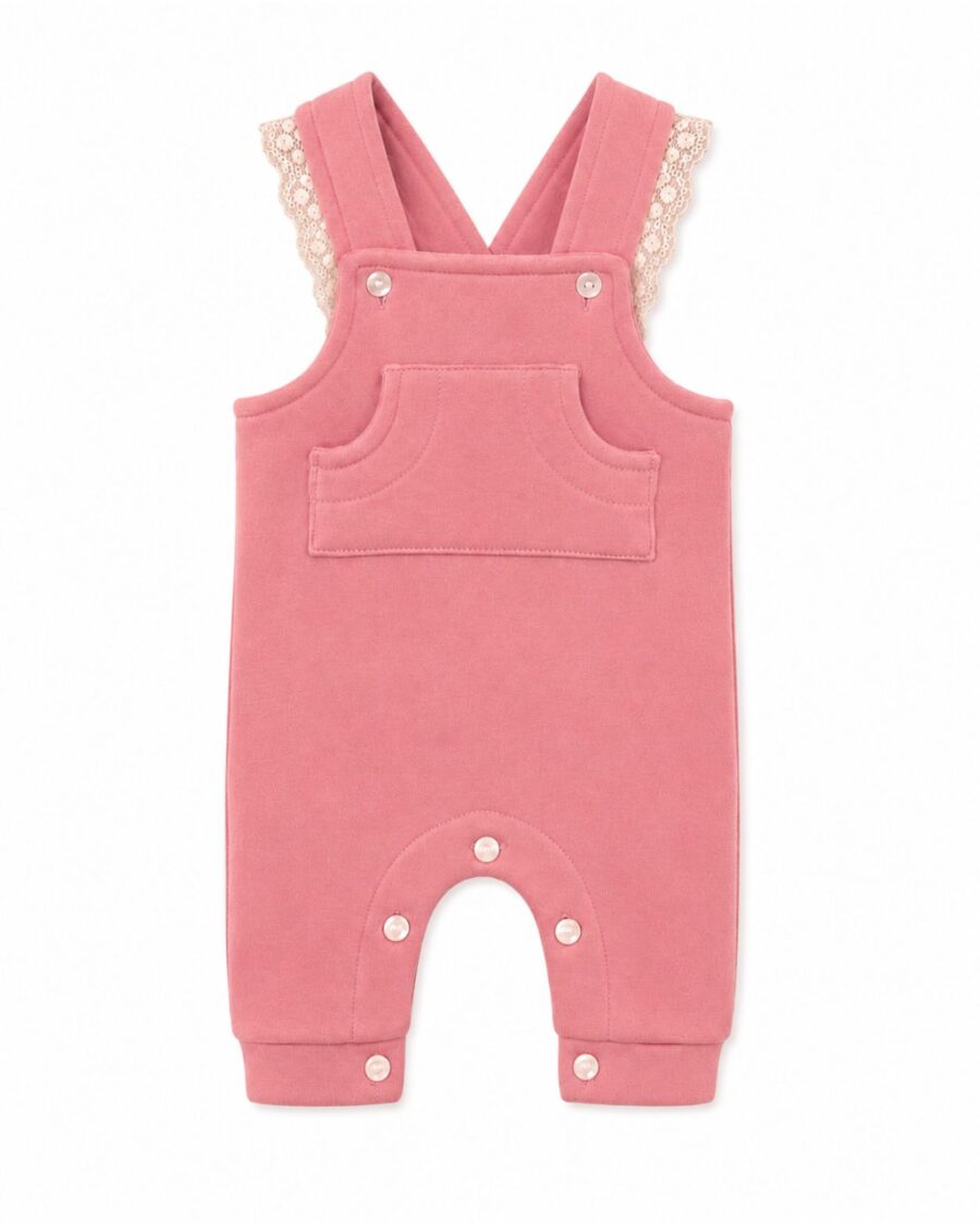 romper de beba zara frisa de algodón rosa