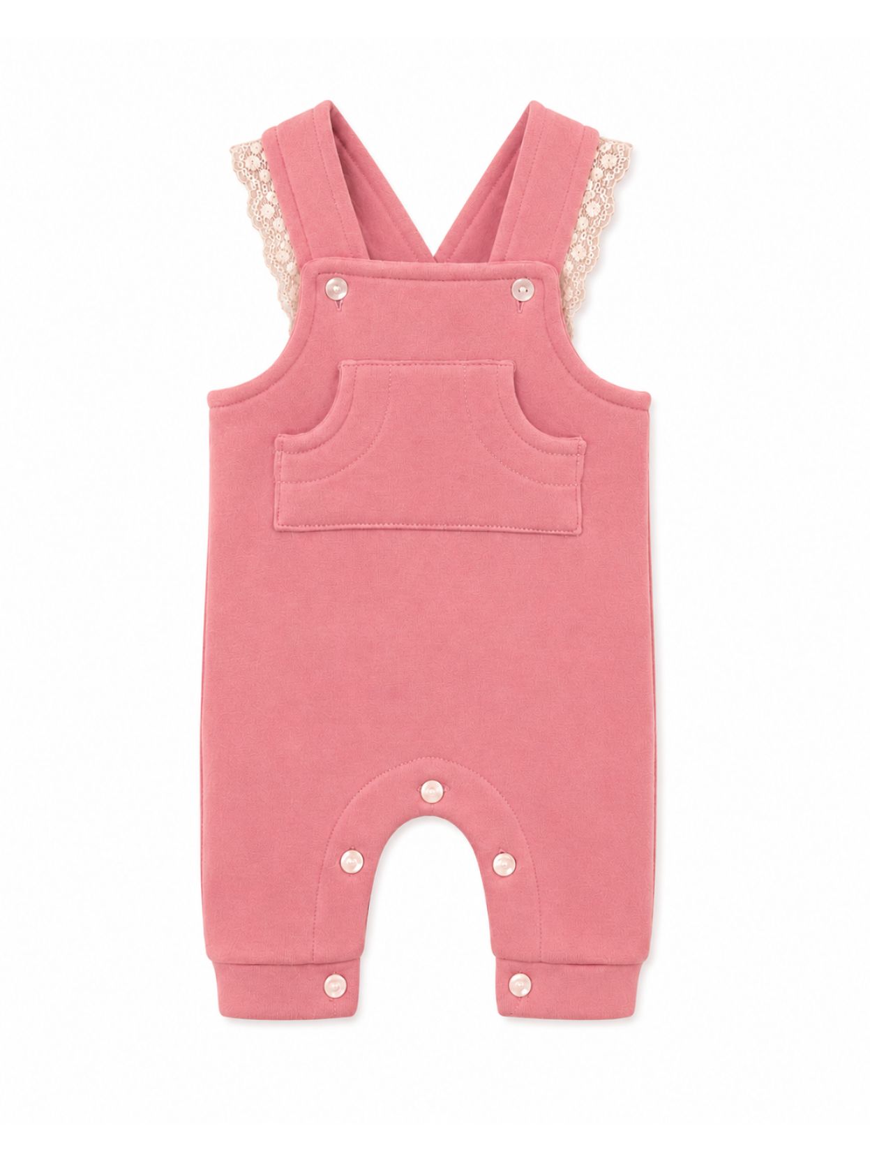 romper de beba zara frisa de algodón rosa