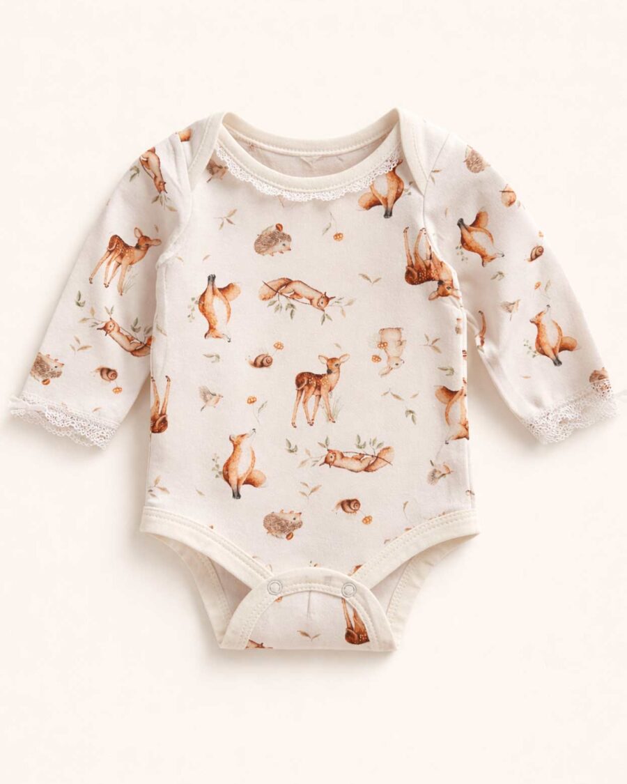 body anita beba jersey elastizado estampado bosque