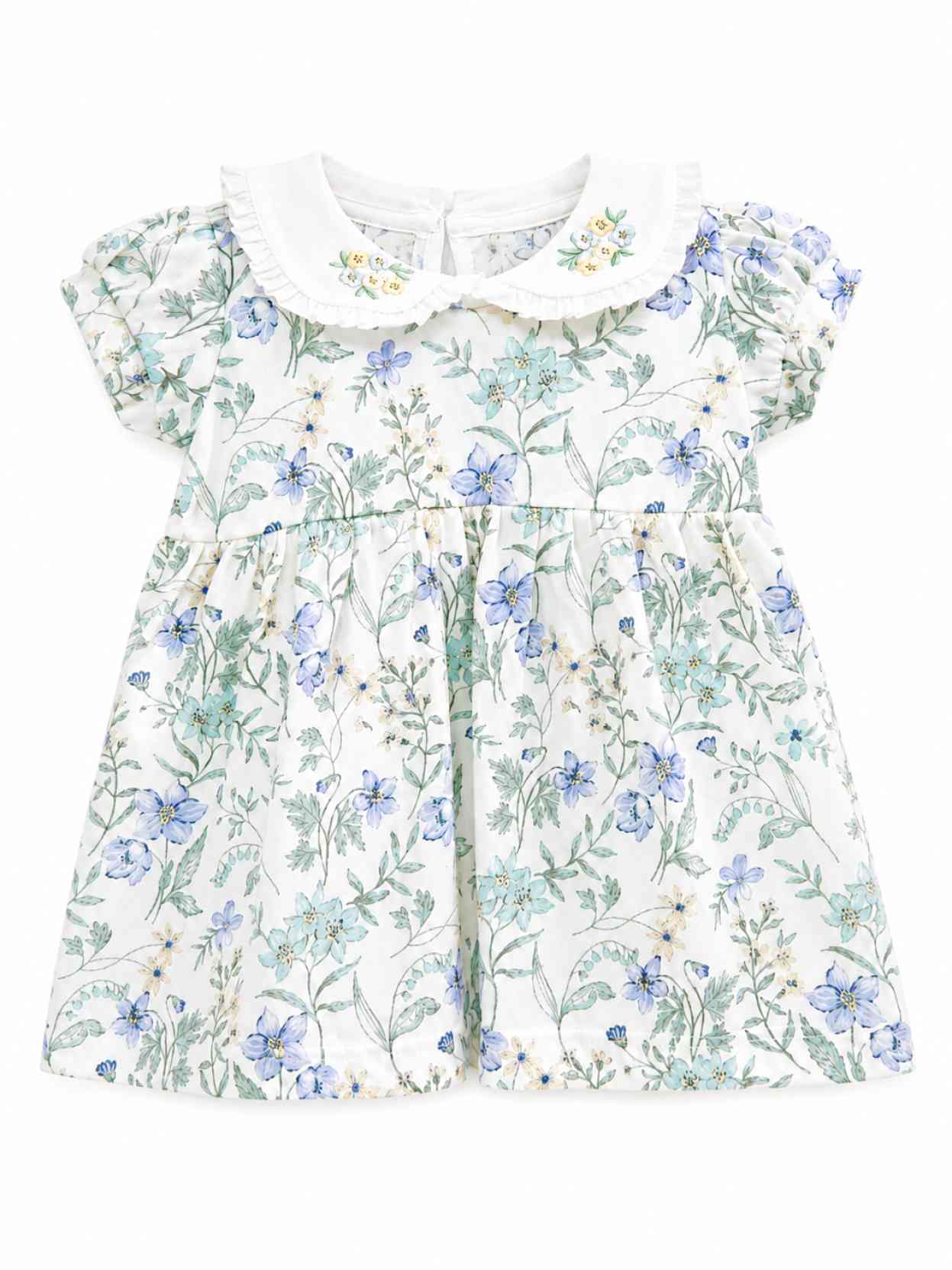 vestido de beba BRASIL flor celeste