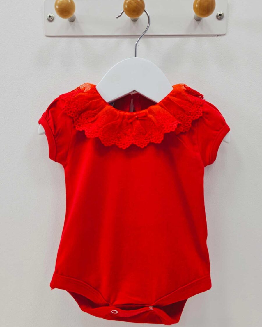 body de beba VINTAGE rojo