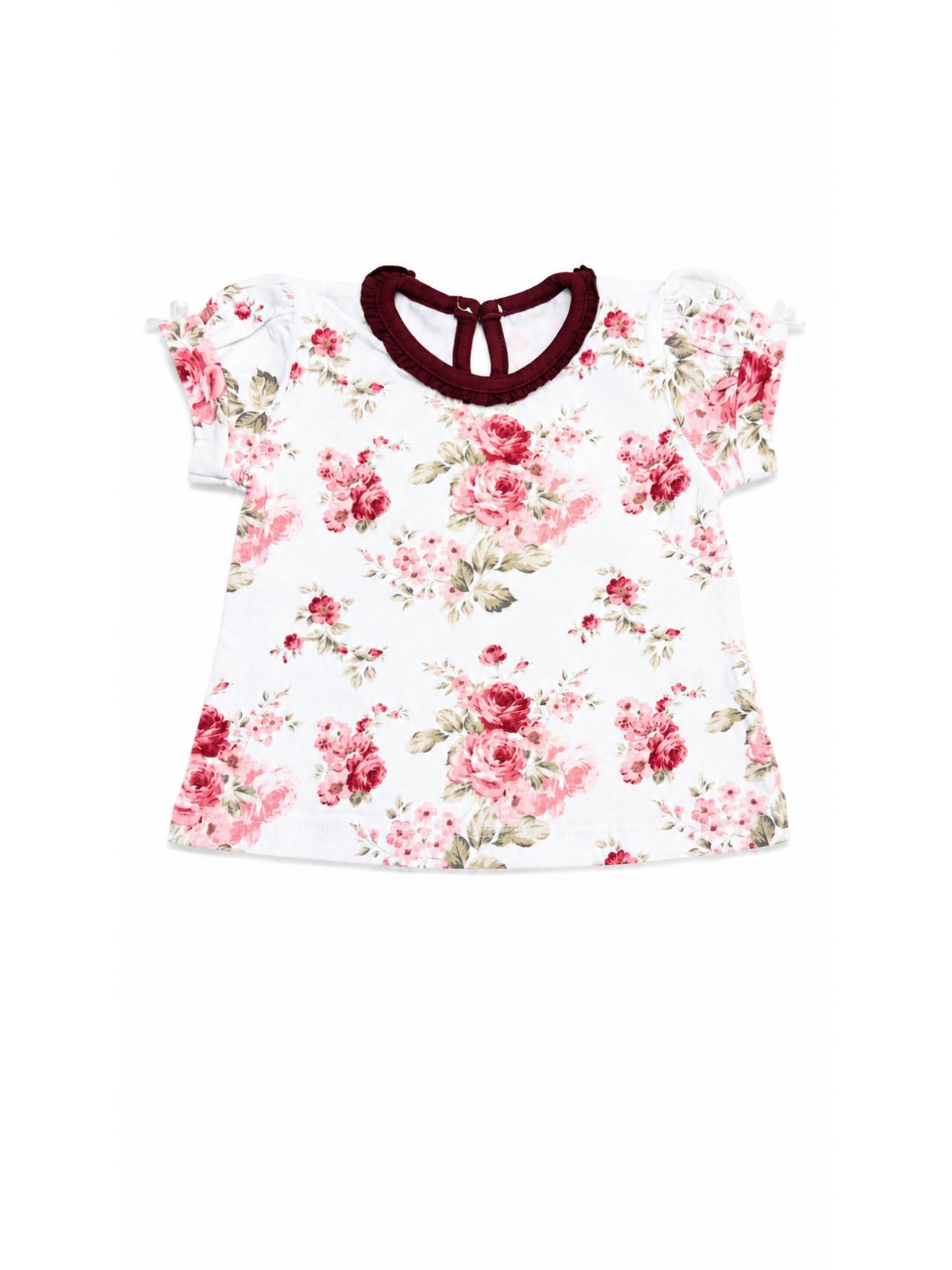 Remera rosa de beba Japon Tomiko en jersey de algodón elastizado