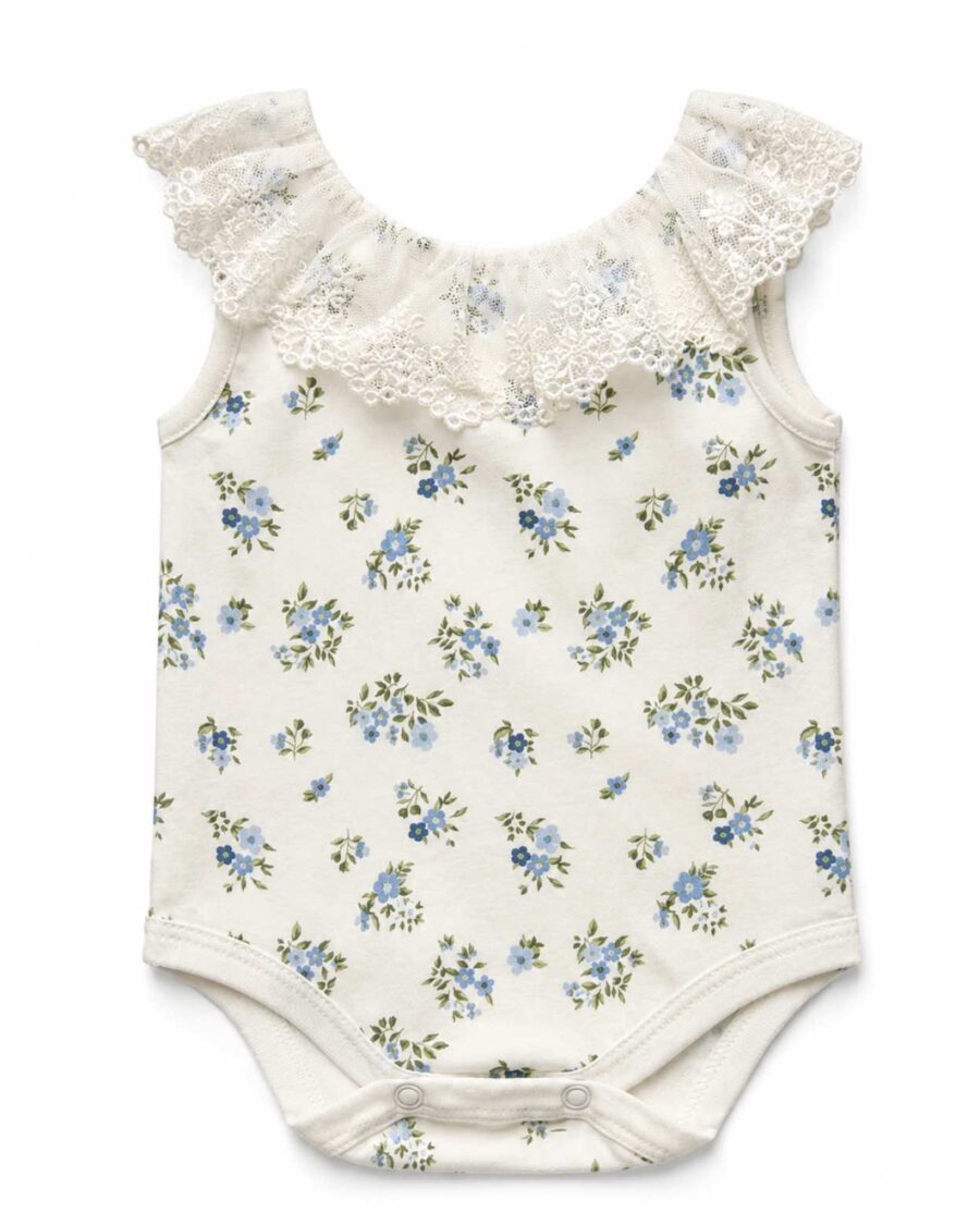 body de beba BALLERINA flor celeste