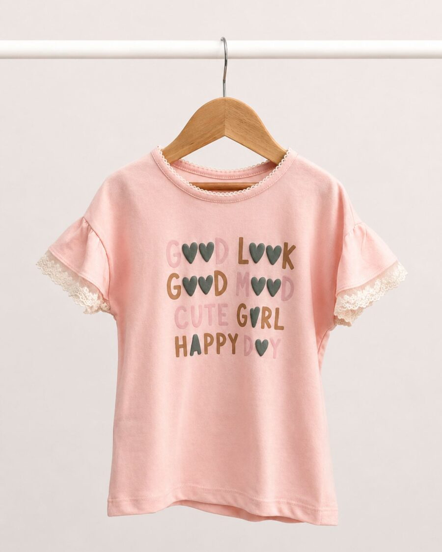 remera de kids puff rosa